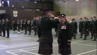 Highlanders March out of Armory in Cornwall Ontario to commence Remembrance Day 2012 [upl. by Matthias]