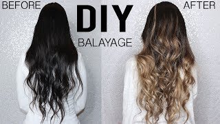 HOW TO DIY BALAYAGEOMBRE HAIR TUTORIAL AT HOME  FROM DARK TO BLONDE [upl. by Danuloff]