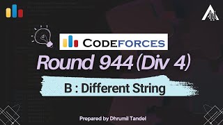 Codeforces Round 944 B  Different String [upl. by Atsylak87]