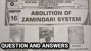 8th class social 16ABOLITION OF ZAMINDARI SYSTEM full lesson question and answers [upl. by Dannica]