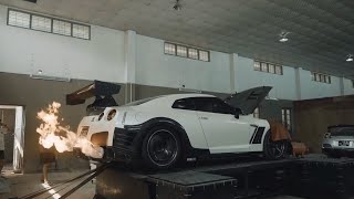 Varis Nissan Skyline GtrR35 getting tuned on the dyno [upl. by Emmalynn516]