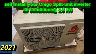 self Install Chigo Splitunit inverter air conditioning 25 kW prefilled eng [upl. by Phillie]