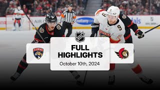 Panthers at Senators  October 10 2024  NHL Full Game Highlights [upl. by Eade549]