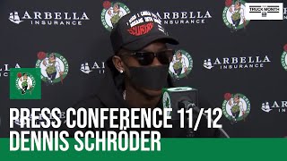 PRESS CONFERENCE  Dennis Schröder overtime win over the Bucks feeling more confident [upl. by Christabel62]