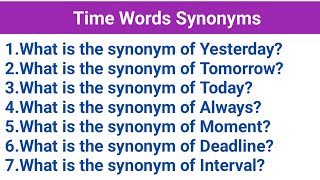 Time words synonymslearn time wordslearn english [upl. by Goulden199]