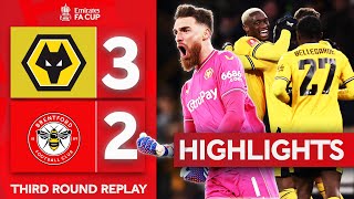 Cunha Extra Time Winner  Wolves 32 Brentford  Highlights  Emirates FA Cup 202324 [upl. by Scevor]